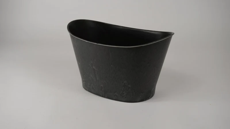 Ovaler Topf Kansas groß grau 31,5x20,6x19cm