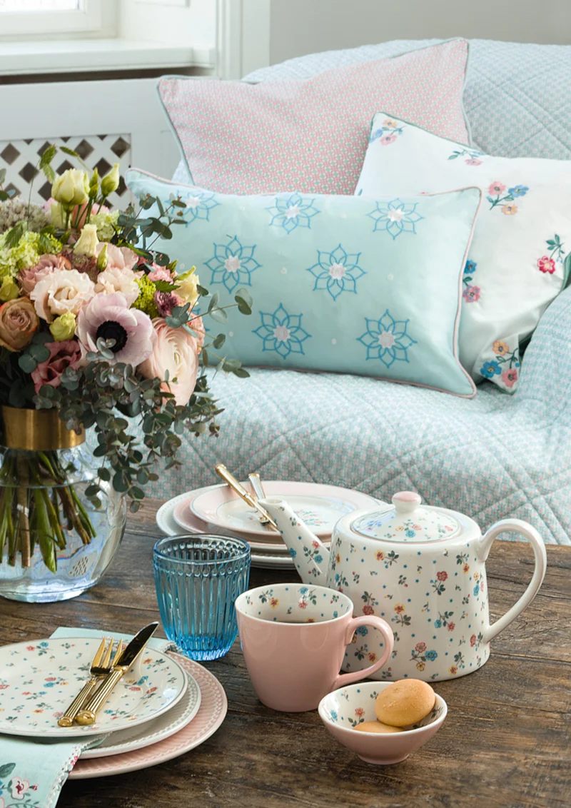 Greengate Inge-Marie Kissenhülle pale pink 50x50cm