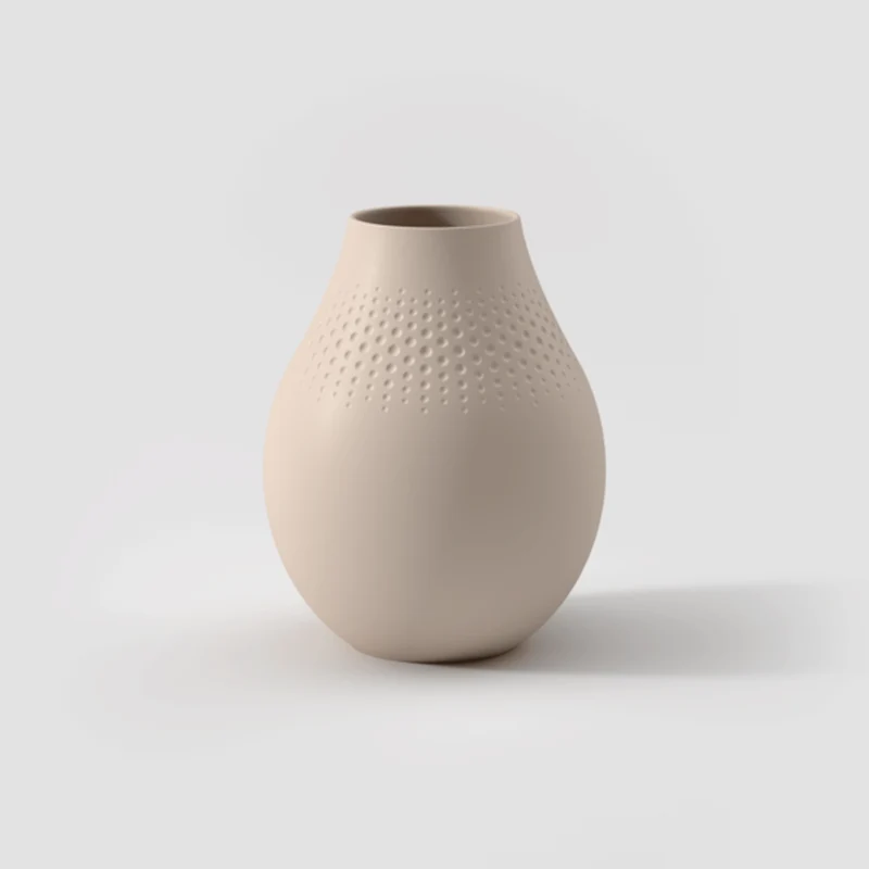 Villeroy & Boch Manufacture Collier beige Vase Perle hoch 16 cm