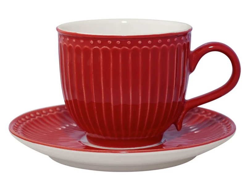 Greengate Alice Tasse mit Untertasse red 8,5 cm