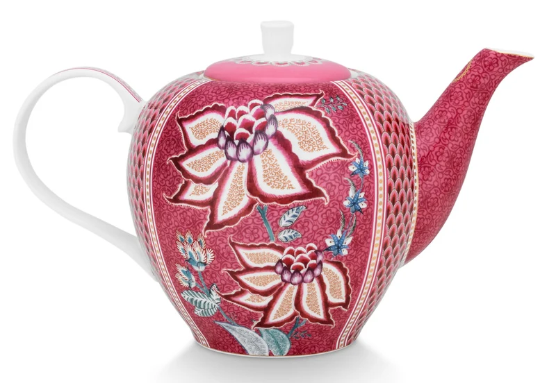 PIP STUDIO Flower Festival Teekanne large dark pink 1,6 l