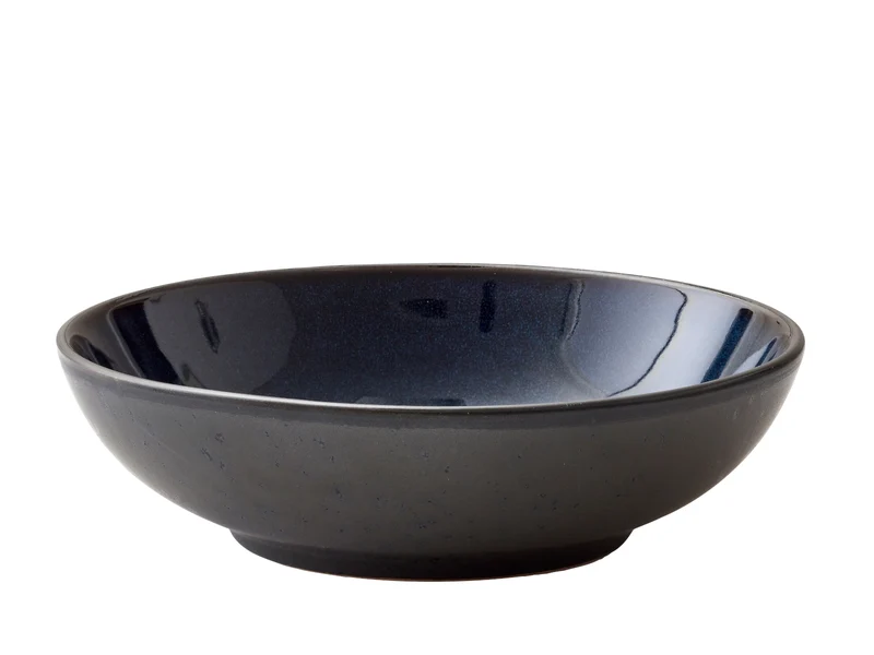Bitz Pastateller matt black / shiny darkblue 20 cm