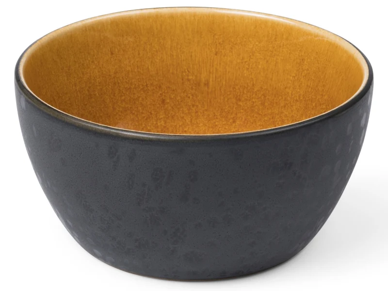 Bitz Bowl matt black / shiny amber 12 cm