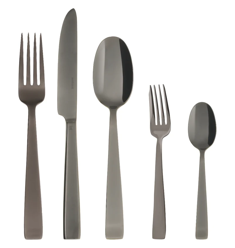 Sambonet Flat Edelstahl PVD schwarz Besteck 30tlg Vh.