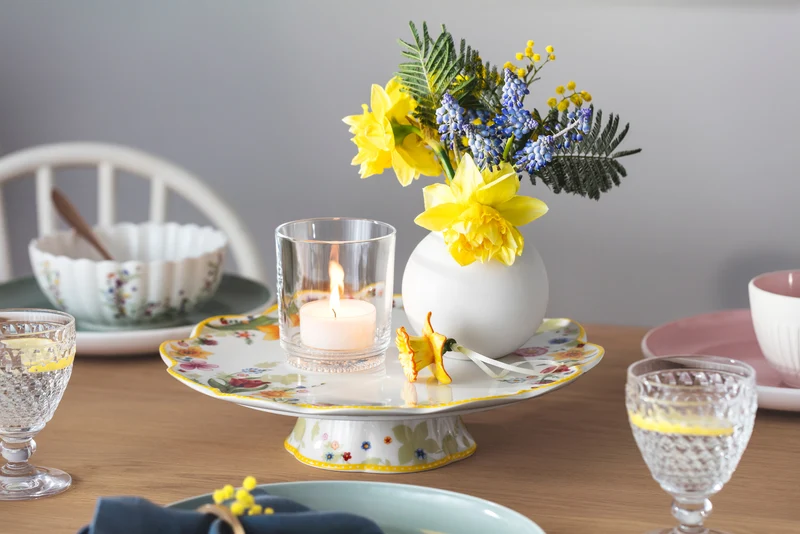 Villeroy & Boch Spring Awakening Tortenplatte auf Fuß 33 cm