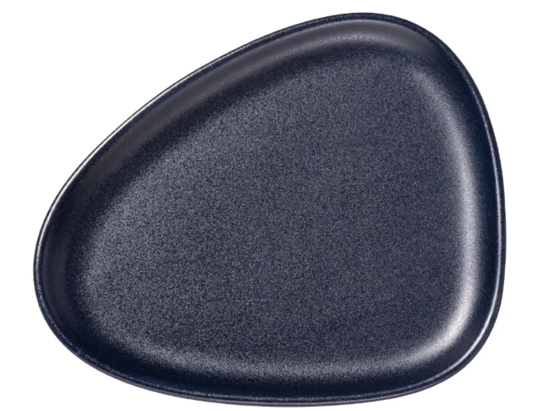 LIND DNA Curve Stoneware Frühstücksteller navy blue