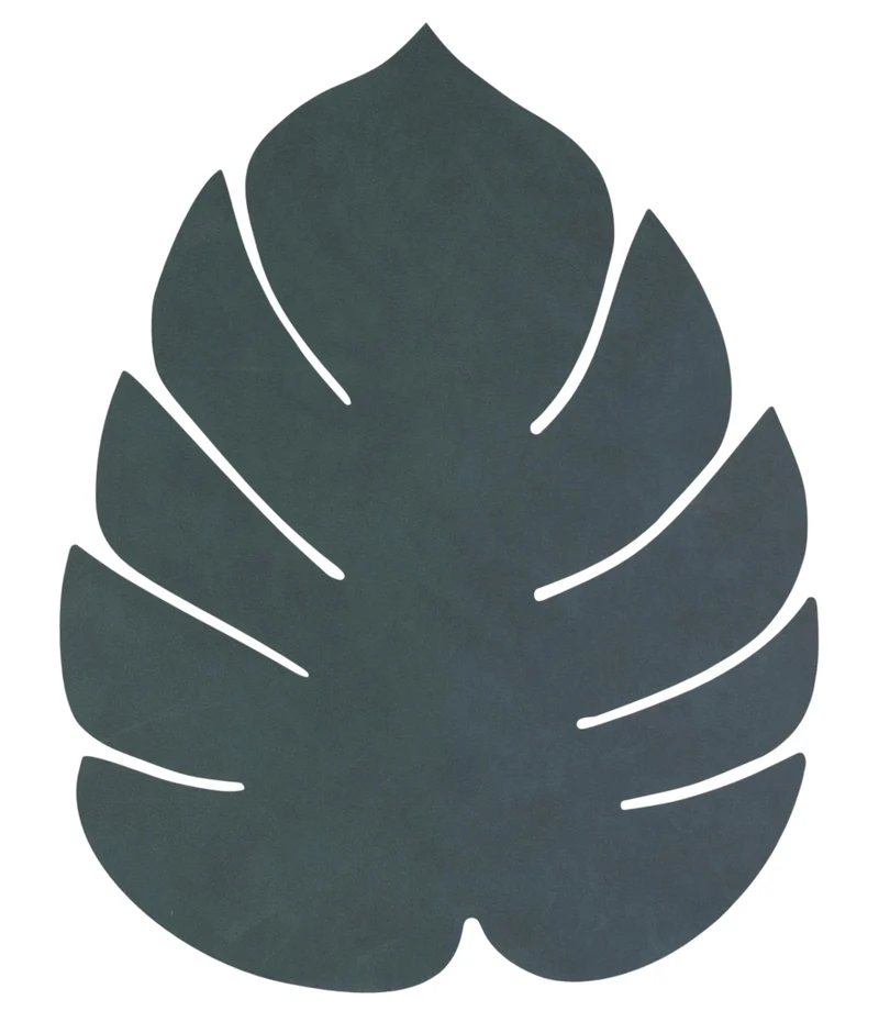 LIND DNA NUPO Tischset Monstera Leaf L dark green 42x35 cm