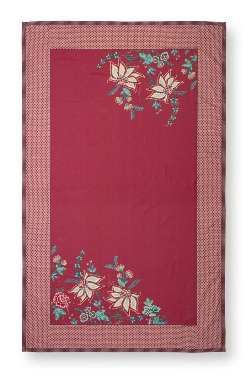 PIP STUDIO Flower Festival Tischdecke dark pink 150 x 250 cm