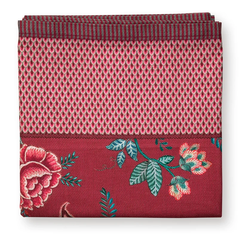 PIP STUDIO Flower Festival Tischdecke dark pink 150 x 250 cm