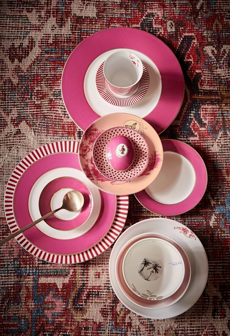 PIP STUDIO Royal Stripes Bowl dark pink 15 cm