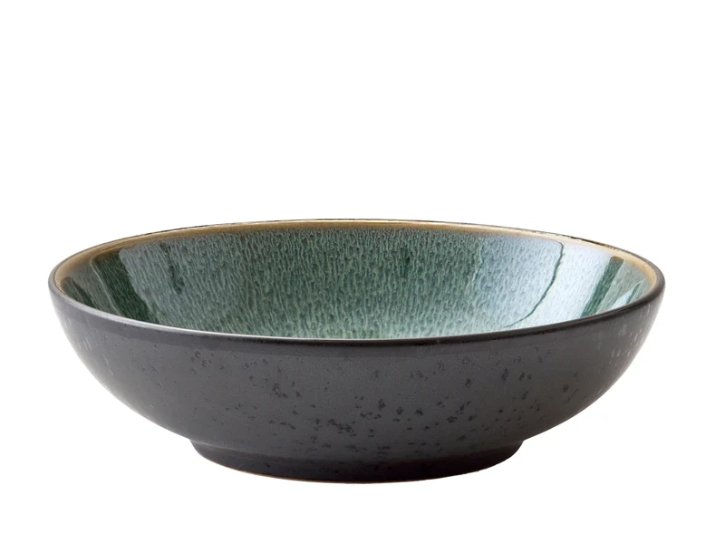 Bitz Pastateller matt black / shiny green 20 cm