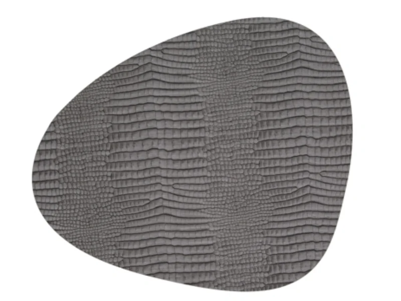 LIND DNA CROCO Tischset Curve L silver-black 37 x 44 cm