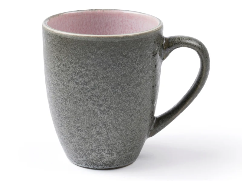 Bitz Becher mit Henkel matt grey / shiny light pink