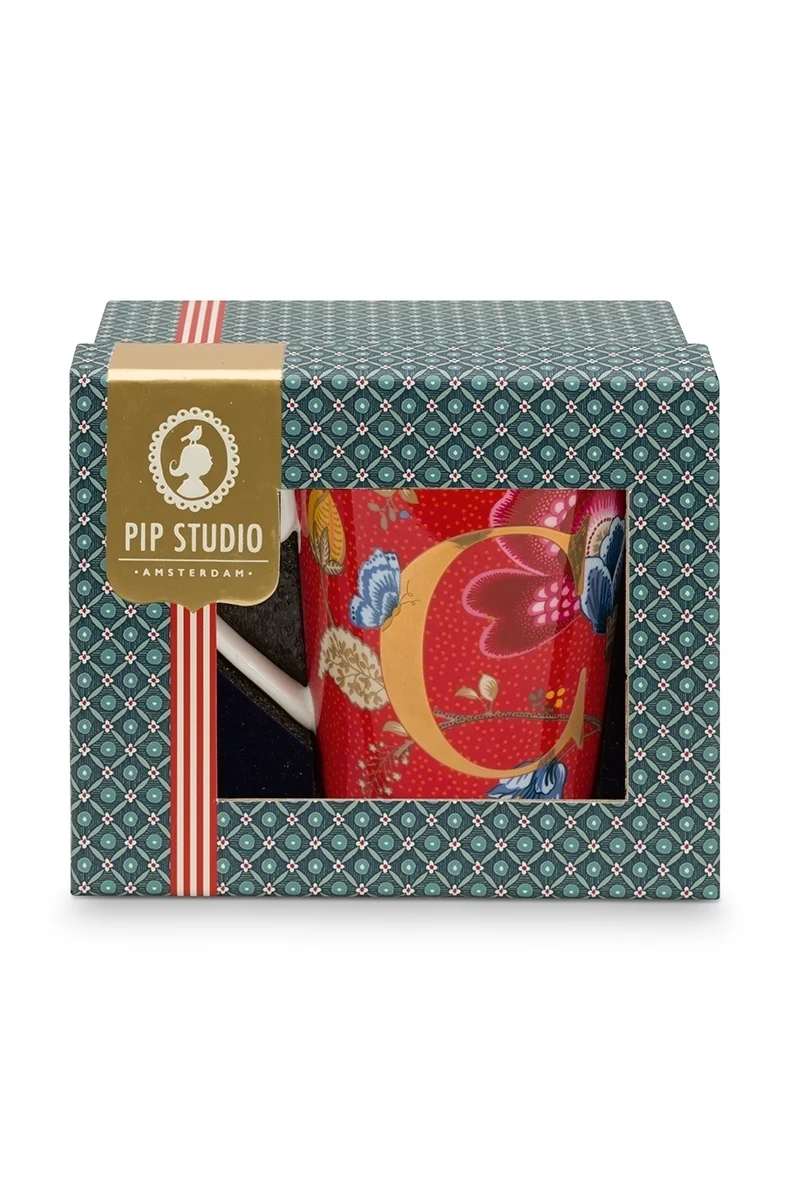 PIP STUDIO Floral Fantasy Alphabet Becher light blue W 0,35 l
