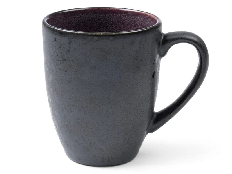 Bitz Becher mit Henkel matt black / shiny lilac 0,3 l