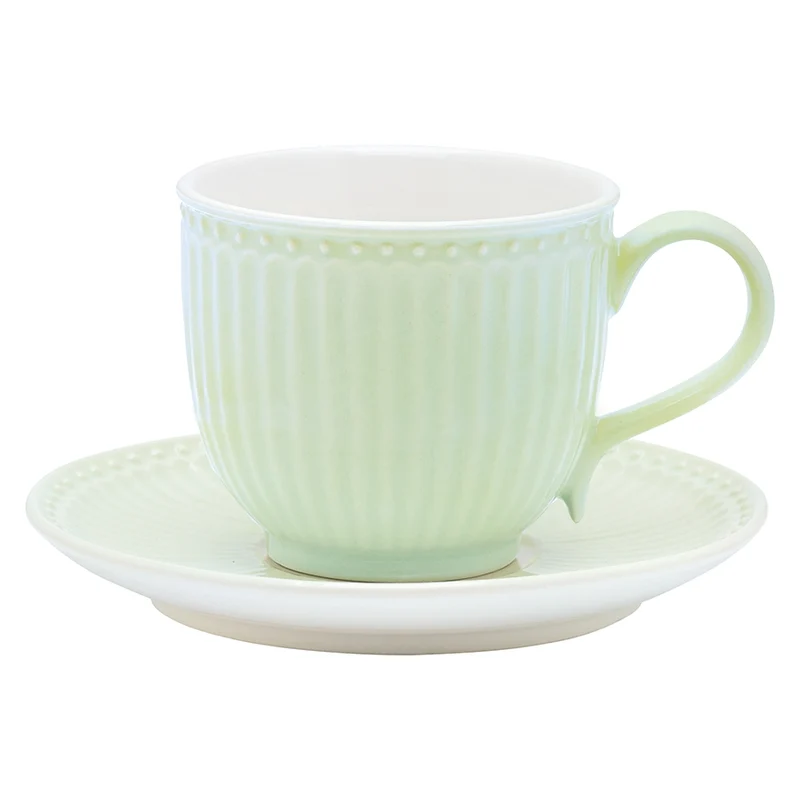 Greengate Alice Tasse mit Untertasse pale green 8,5 cm