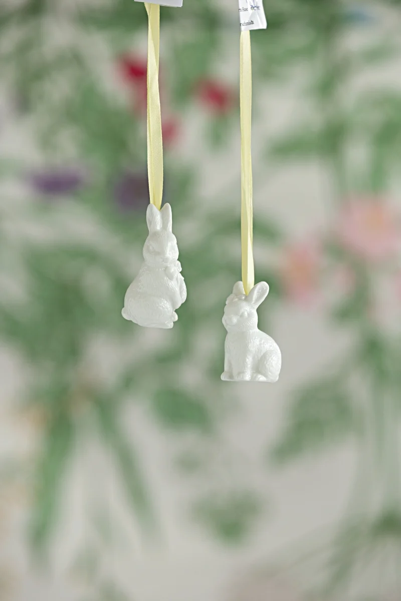 Hutschenreuther Osteranhänger Weiss Hase stehend