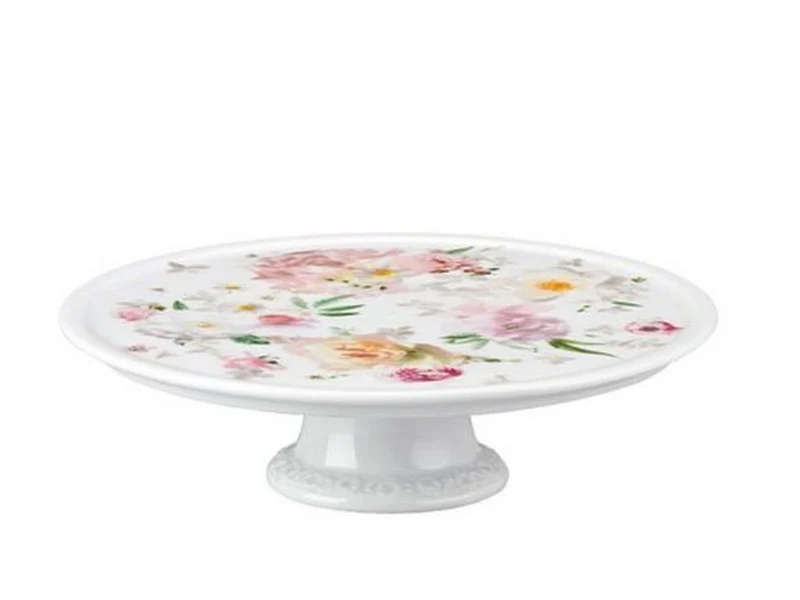 Rosenthal Maria Pink Rose Platte auf Fuß klein