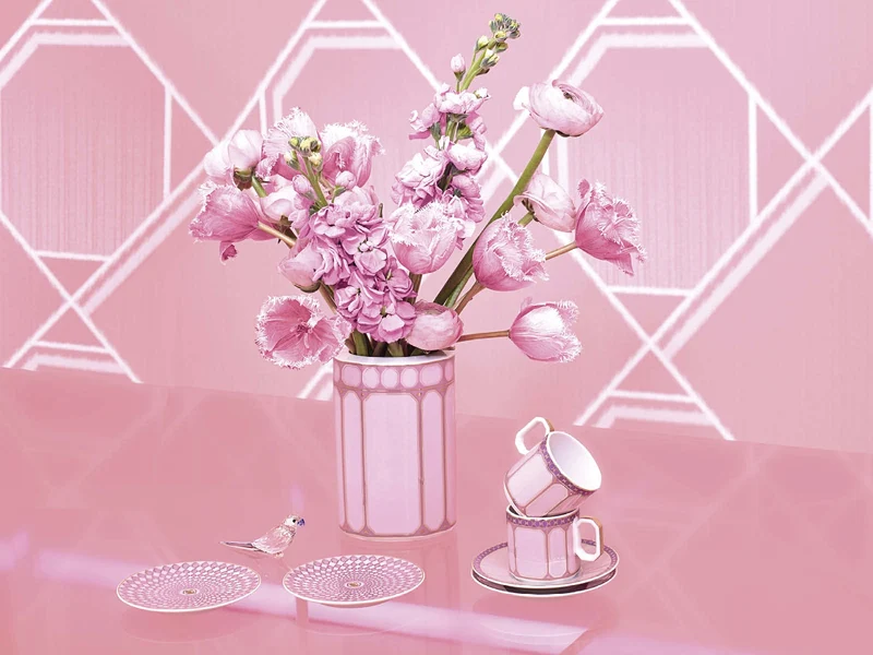 SwarosvkiXRosenthal Signum Rose Becher mit Henkel 390 ml
