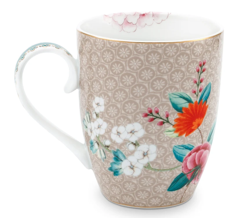 PIP STUDIO Blushing Birds Henkelbecher khaki 0,365l