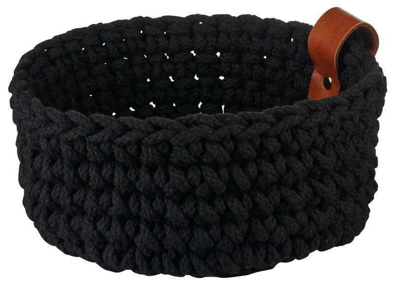 ASA Häkelkorb M schwarz 20 cm