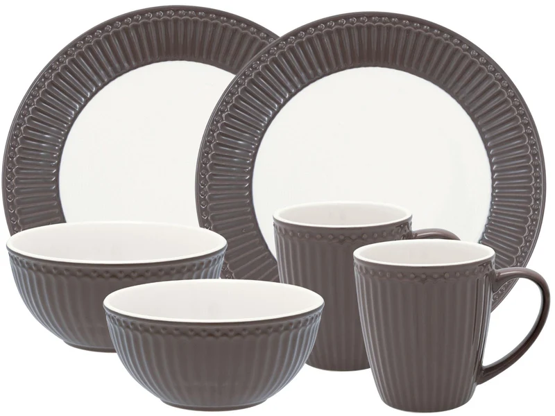 Greengate Alice Frühstücksset dark chocolate 6tlg