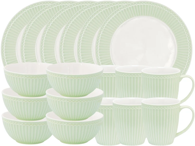 Greengate Alice Frühstücksset pale green 18tlg