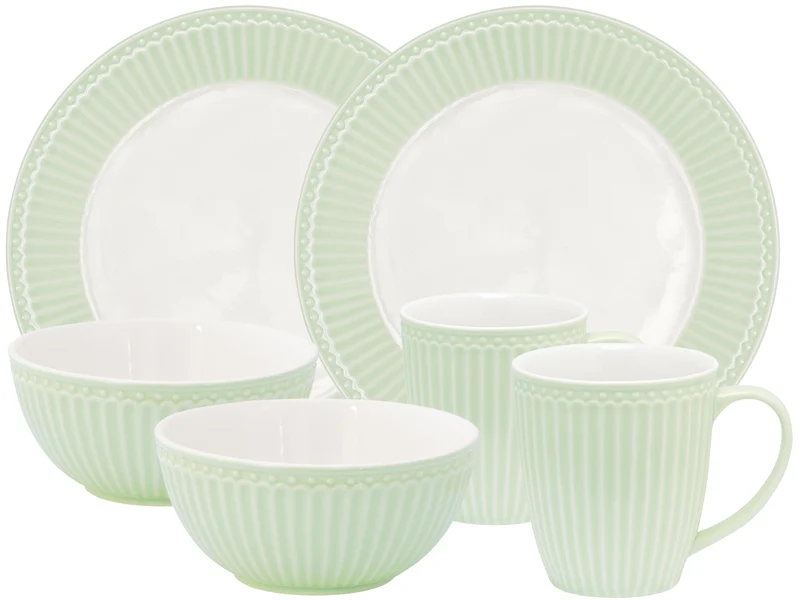 Greengate Alice Frühstücksset pale green 6tlg