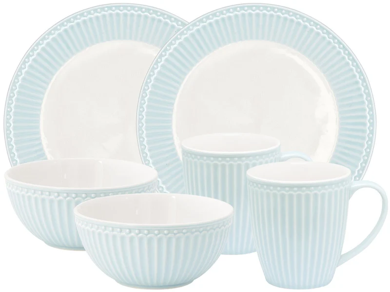 Greengate Alice Frühstücksset pale blue 6tlg