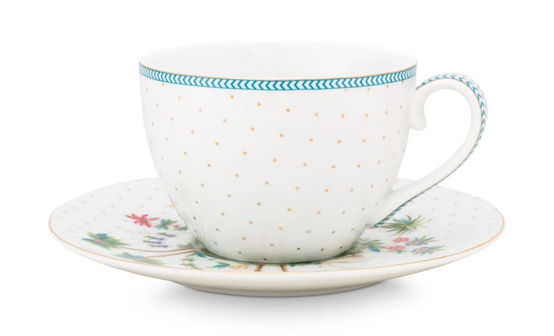 PIP STUDIO Jolie Dots Gold Tasse & Untertasse Set2