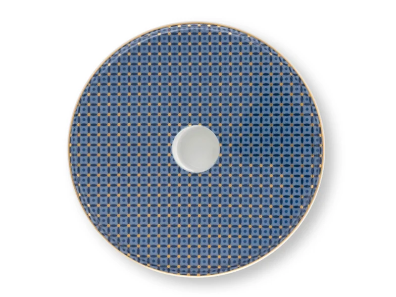 PIP STUDIO Cross Stitch Kerzenhalter blau 14 cm