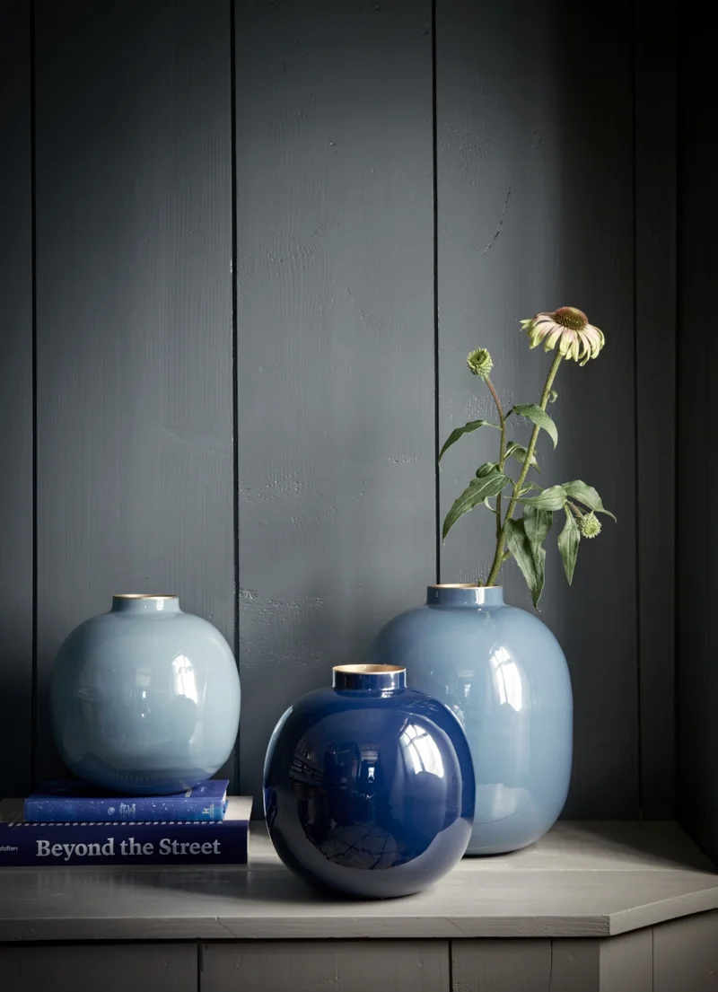 PIP STUDIO Vase Metal blau 23 cm