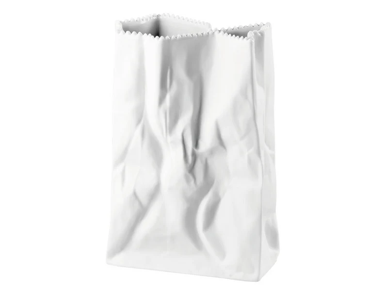 Rosenthal Do not litter Weiss matt Tütenvase 18 cm