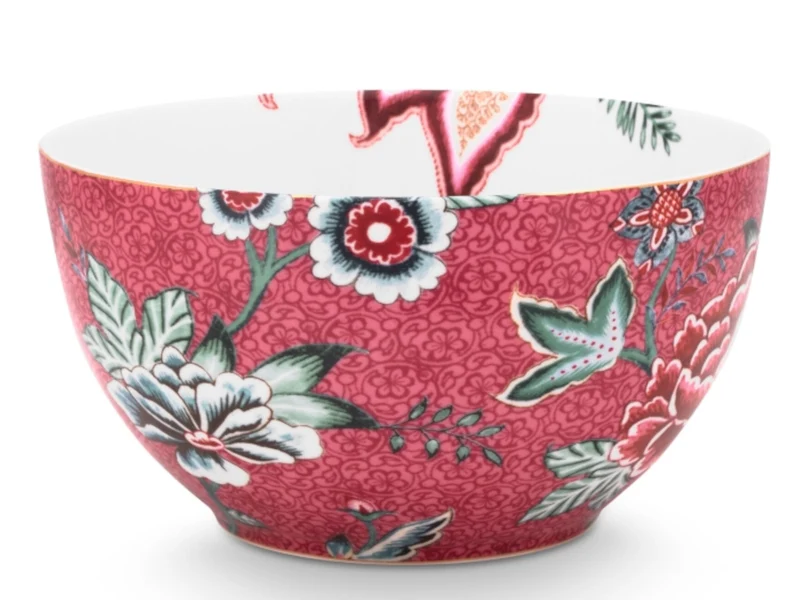 PIP STUDIO Flower Festival scallop Bowl dark pink 15 cm