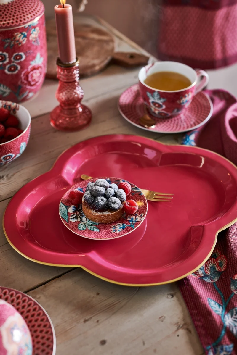 PIP STUDIO Flower Festival scallop Bowl dark pink 15 cm