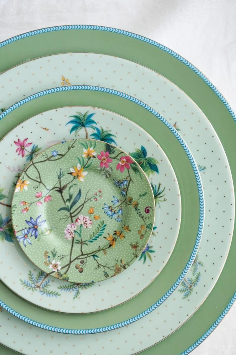 PIP STUDIO Jolie Flowers Green Teeset groß Set3