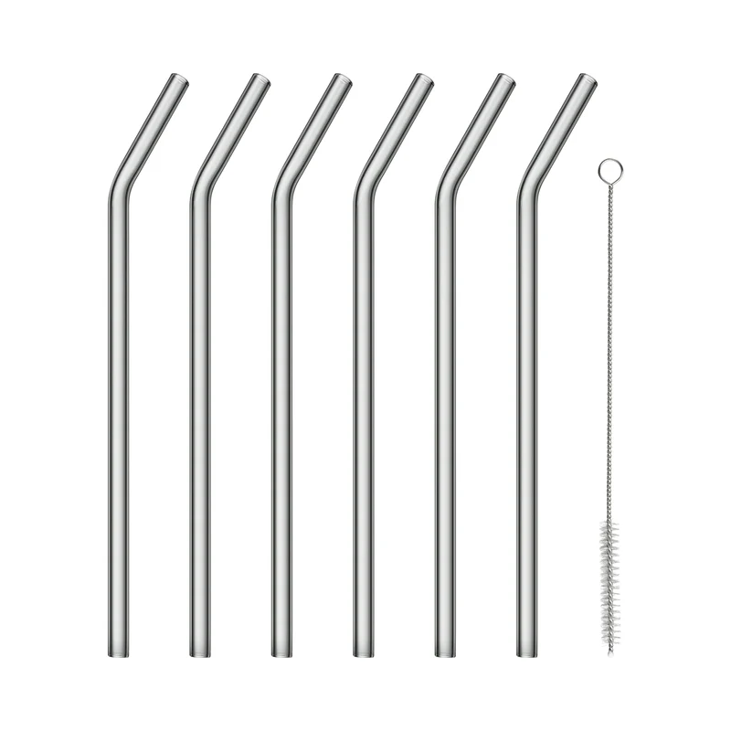 Blomus SALA Glastrinkhalme gebogen smoke Set6