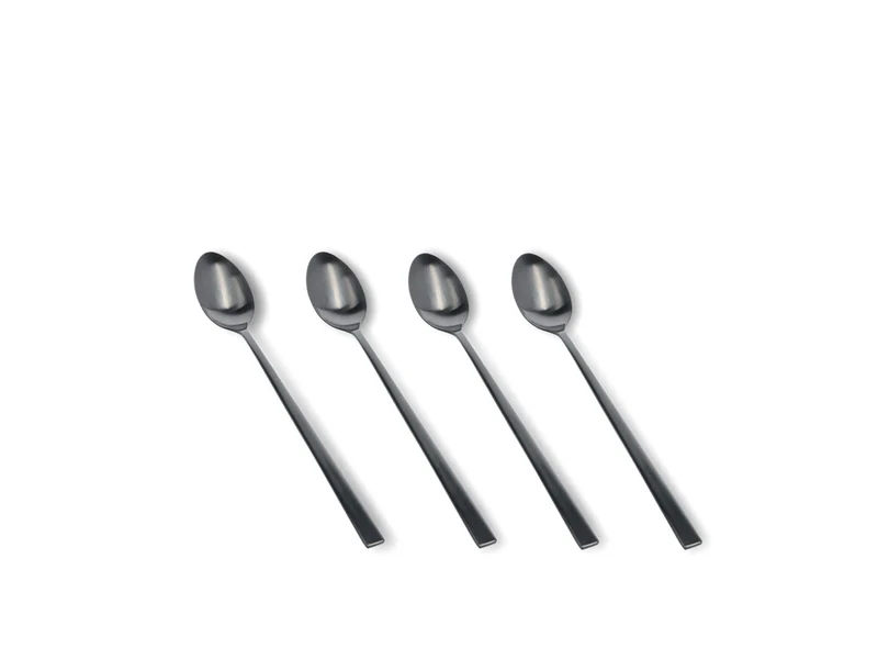 Bitz Lattelöffelset schwarz matt 20 cm 4tlg.